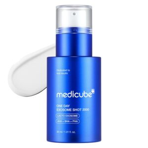 medicube zero exosome shot 2,000 ppm espícula suero facial | suero líquido potenciador de la piel | exosoma, aha+bha+pha | cuidado de los poros, células muertas de la piel, textura de la piel