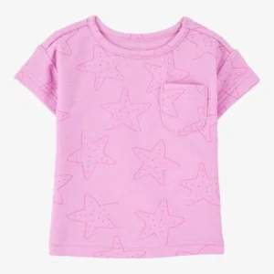 carters camiseta de manga corta con estampado de unicornio para niña pequeña rosa