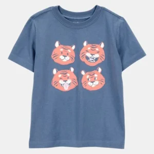 carters camiseta de manga corta con estampado de unicornio para niña pequeña rosa