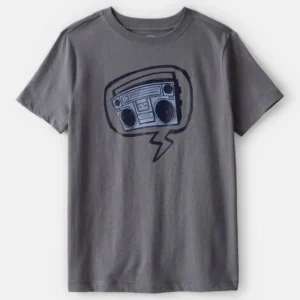 carters camiseta de manga corta con estampado "like clops" para niño gris