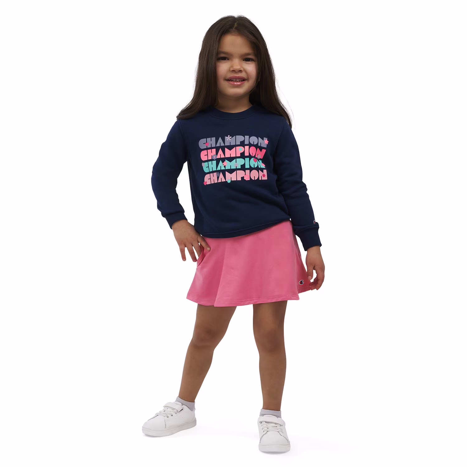 Champion Conjunto falda short deportivo de 2 piezas para niñas -Rosado