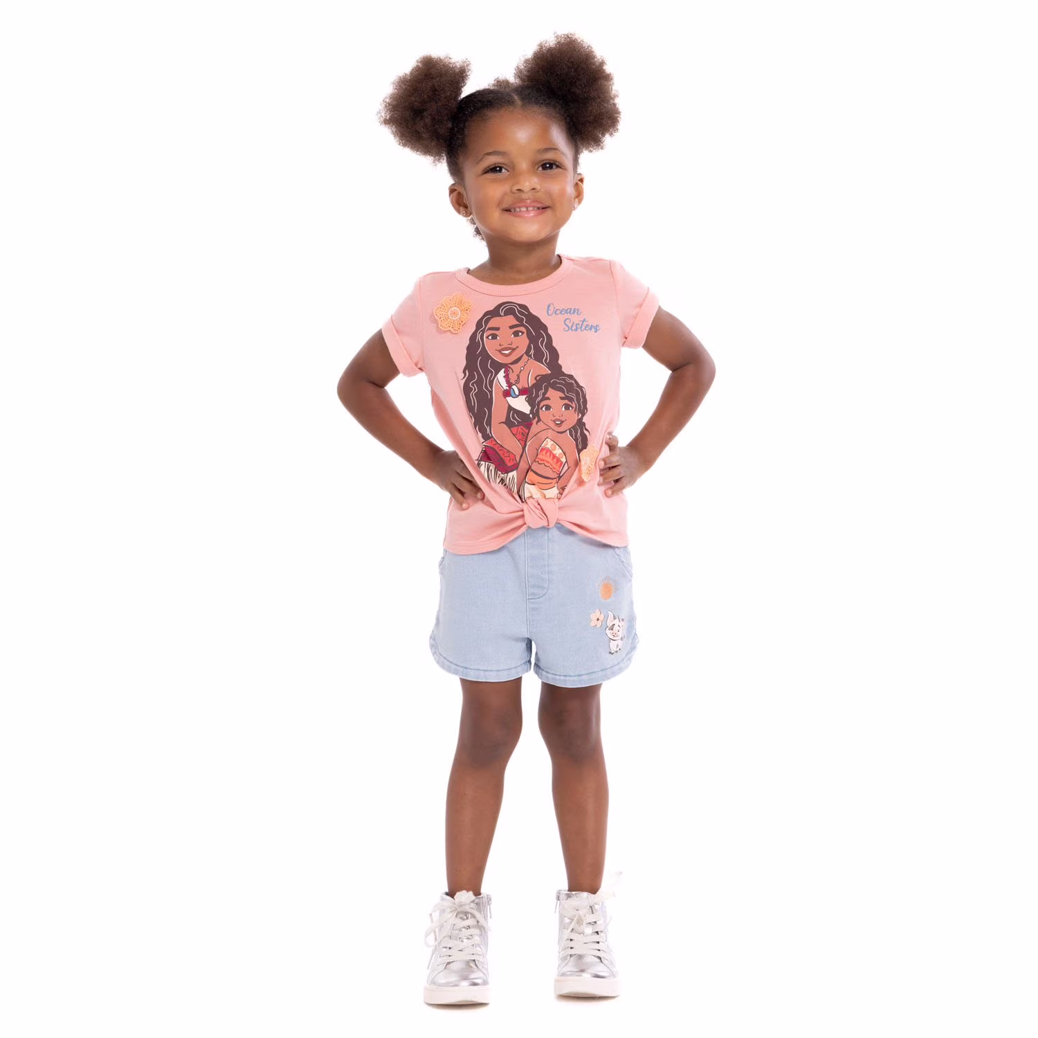 disney conjunto de short de 2 piezas para niñas moana