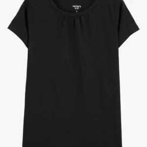 carter's camiseta de manga corta para niña pequeña negro 4t
