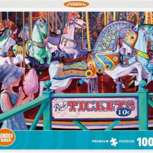 wonder forge cotton candy carousel rompecabezas de 1000 piezas para adultos | piezas Únicas que encajan perfectamente
