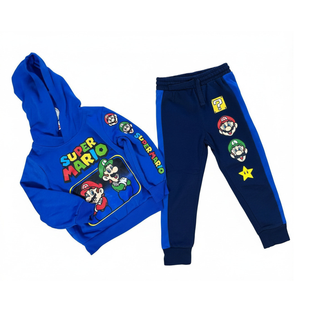 nintendo conjunto super mario sudadera y mono para niños nintendo conjunto super mario sudadera y mono para niños